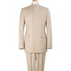 Tan Mandarin Collar Classic Fit Clergy Suit with Pleated Pants