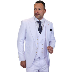 Aether Crest Collection: Statement White 3-Piece Modern Fit Suit