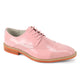 Lorano Collection: Men's Pink Laser Perforated Cap Toe Leather Dress Shoes