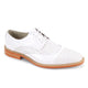 Lorano Collection: Men's White Laser Perforated Cap Toe Leather Dress Shoes