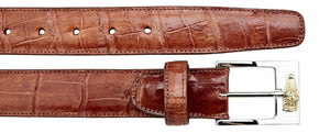 Belvedere Genuine Alligator Dress Belt in Cognac