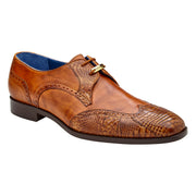 Belvedere Antonio Genuine American Alligator & Italian Leather Dress Shoe in Antique Peanut