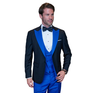 ChicChato Collection: Black Tuxedo with Royal Peak Lapel and Accents - Modern Fit