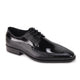 Cavoti Collection: Men's Black Moc Toe Embossed Leather Lace-Up Shoes