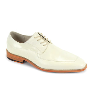 Cavoti Collection: Men's Cream Moc Toe Embossed Leather Lace-Up Shoe