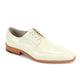Cavoti Collection: Men's Cream Moc Toe Embossed Leather Lace-Up Shoes