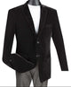 Countess Collection: Black Velvet Solid Color Single Breasted Regular Fit Blazer