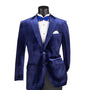 Countess Collection: Sapphire Velvet Solid Color Single Breasted Regular Fit Blazer