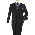 black pinstripe 3 piece suit classic fit front view