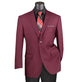 Chiccheto Collection- Burgundy Solid Color Single Breasted Regular Fit Blazer