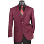 Chiccheto Collection- Men's Solid Color 2-Button Burgundy Sports Coat