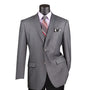 Chiccheto Collection- Medium Grey Solid Color Single Breasted Regular Fit Blazer