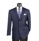 Chiccheto Collection- Navy Solid Color Single Breasted Regular Fit Blazer