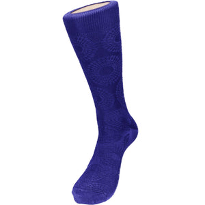 Bruno Conte Royal Blue Circular Jacquard Pattern Dress Sock