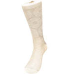 Bruno Conte Ivory Circular Jacquard Pattern Dress Sock