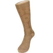 Bruno Conte Tan Circular Jacquard Pattern Dress Sock