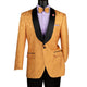 Men's Gold Floral Jacquard Blazer with Satin Shawl Lapel and Bow Tie