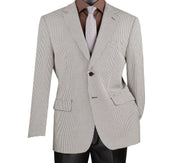 Serenado Collection: Modern Fit Wool Feel Houndstooth Blazer in Black