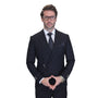 Aurelian Crest Collection: 2PC Black Modern Fit Buckle Suit
