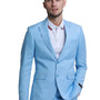 Couturious Collection: 2-Piece Slim Fit Solid Suit For Men In Baby Blue