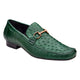 Forest Green Genuine Ostrich Bit Loafer Shoes by Belvedere