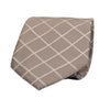 Diamond Collection: Beige Tie with Tonal Diamond Stitching