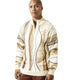 Beige Patterned Wool-Blend Quarter-Zip Pullover Sweater - Regular Fit