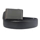 Black Genuine Leather Ratchet Belt with Removable Grey Plate Buckle