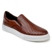 Belvedere Fernando Ant Tan Woven Leather Slip-On Sneakers