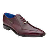 Belvedere Genuine Ostrich Leg and Italian Calf Leather Men's Shoes in Antique Burgundy - Biagio