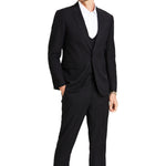Avantique Collection: 3-Piece Solid Suit For Men In Black - Slim Fit