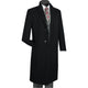 Men's Single-Breasted Wool and Cashmere 3-Button Top Coat - Black