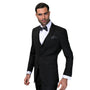 Eskimo Collection: Men's Ultra Slim Fit Stretch Fabric 3PC Suit In Black