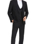 Noble Collection: Men's 3-Piece Slim Fit Solid Suit In Black