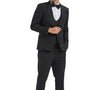 Tranquility Collection: Men's Birdseye 3-Piece Suit In Black - Slim Fit
