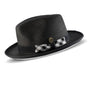 Coolishify Collection: Black White Bottom Fedora Dress Hat with Plaid Grosgrain Ribbon
