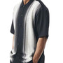 Textured Harmony Collection: Black Two-Piece Vertical Stripes Short Sleeve Set