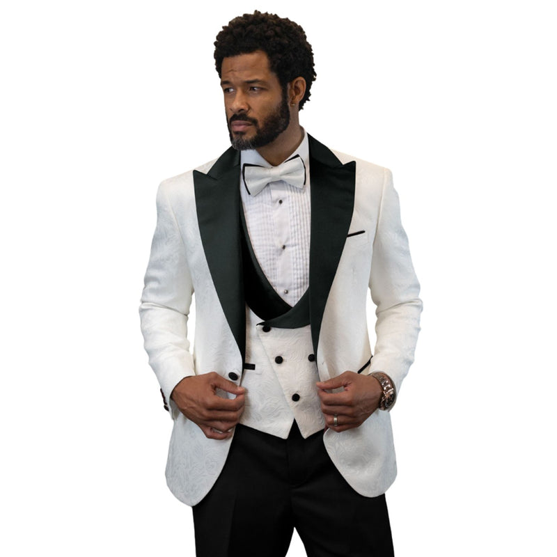Aldebaran Collection Men's 3-Piece Black Tuxedo Suit at Suits and More