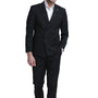 Windwalker Collection: 2-Piece Pin Stripe Slim Fit Suit For Men In Black