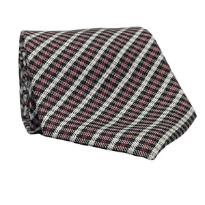 Men's Classic Houndstooth Silk Tie in Black and Red