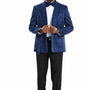 Revolutionize Collection: 3-Piece Paisley Suit For Men In Blue/Black- Slim Fit