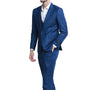 Essence Collection: Windowpane 3-Piece Slim Fit Suit For Men In Blue