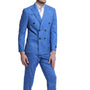 Sandstone Collection: 2-Piece Slim Fit Pin Stripe Suit For Men In Blue
