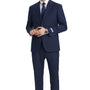 TempTrends Collection: 3 Piece Solid Slim Fit Suit For Men In Navy