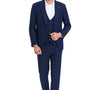 Modernistic Collection: Men's 3-Piece Slim Fit Windowpane Suit In Blue