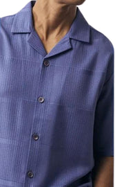 Stacy Adams Collection: 2 Piece Knit Short Sleeve Set With Matching Pants In Blue