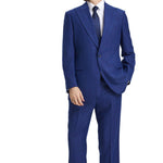 Innovatek Collection: 3 Piece Windowpane Hybrid Fit Suit In Navy Blue For Men