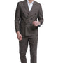 Sandstone Collection: 2-Piece Slim Fit Pin Stripe Suit For Men In Brown