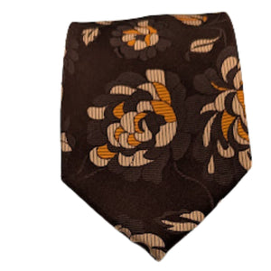 Autumn Ambiance Collection: Brown Floral Pattern Necktie