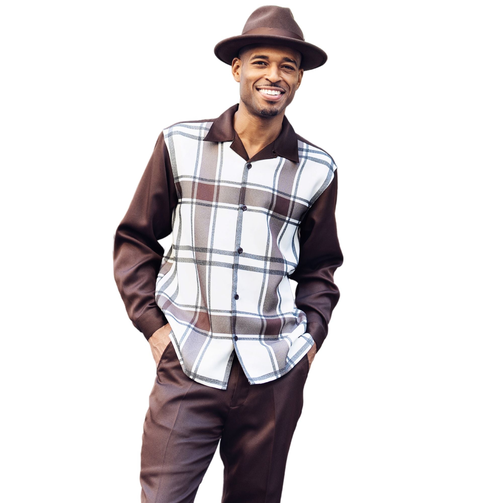 Admiral Blue Windowpane 3-Piece Slim Fit Suit – Suits & More